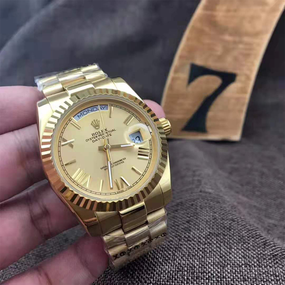 Rolex High Quality Gold Watch With Roman Dial - EUR FASHION