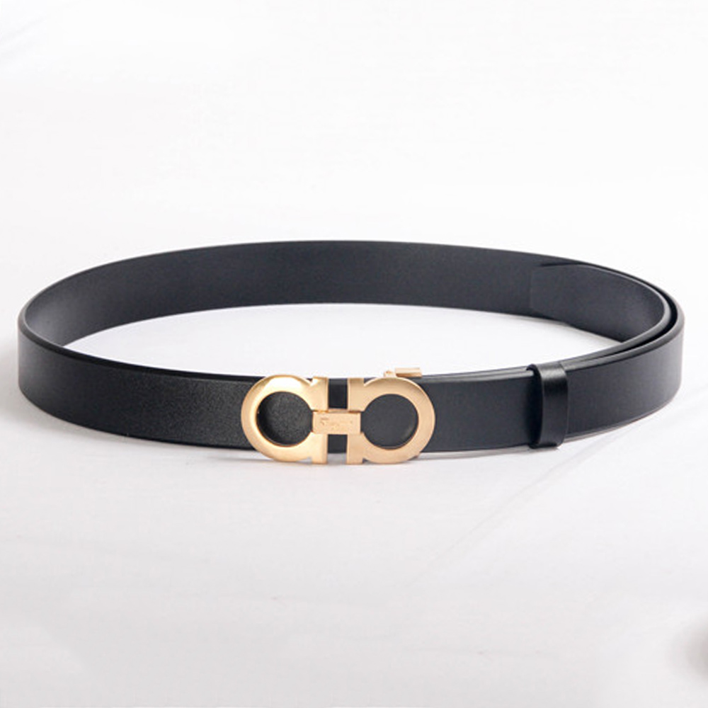 Ferragamo Black Leather Gold Buckle - EUR FASHION