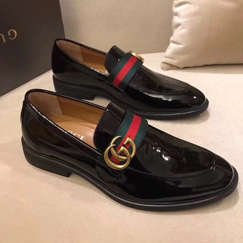 Gucci Leather Loafer With GG Web - EUR FASHION