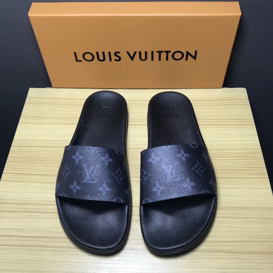 Louis Vuitton Palm Slippers In Balck - EUR FASHION