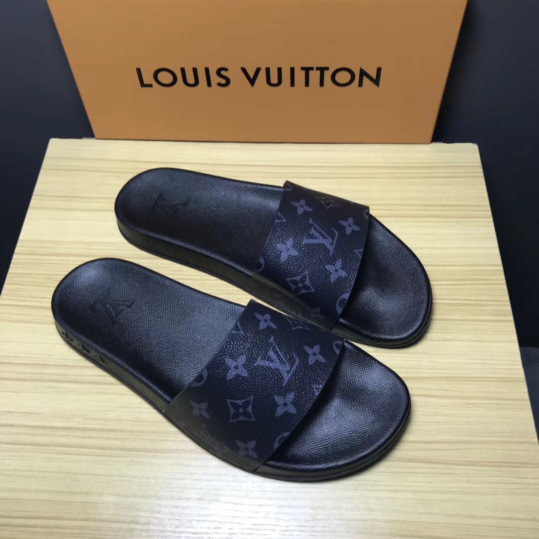 Louis Vuitton Palm Slippers In Balck - EUR FASHION