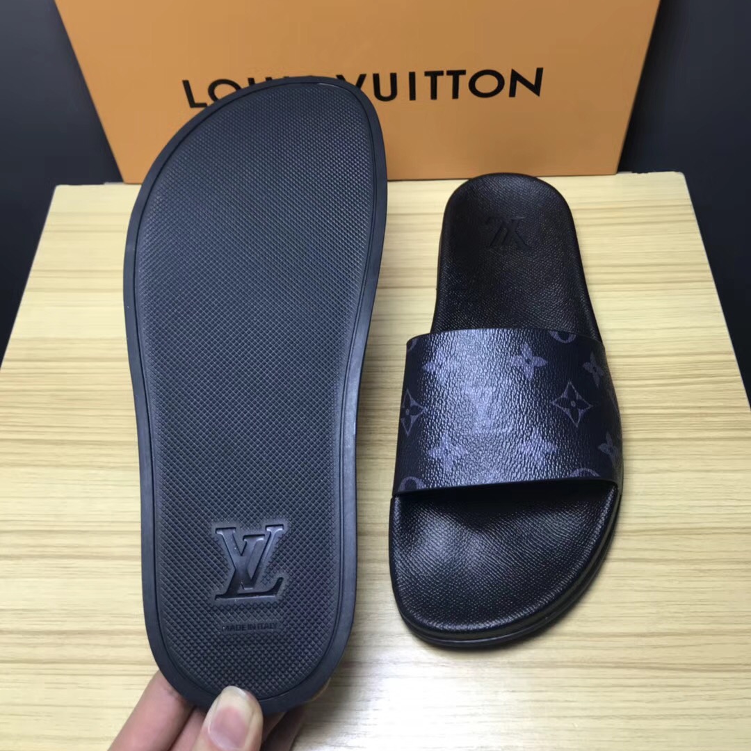 Louis Vuitton Palm Slippers In Balck - EUR FASHION