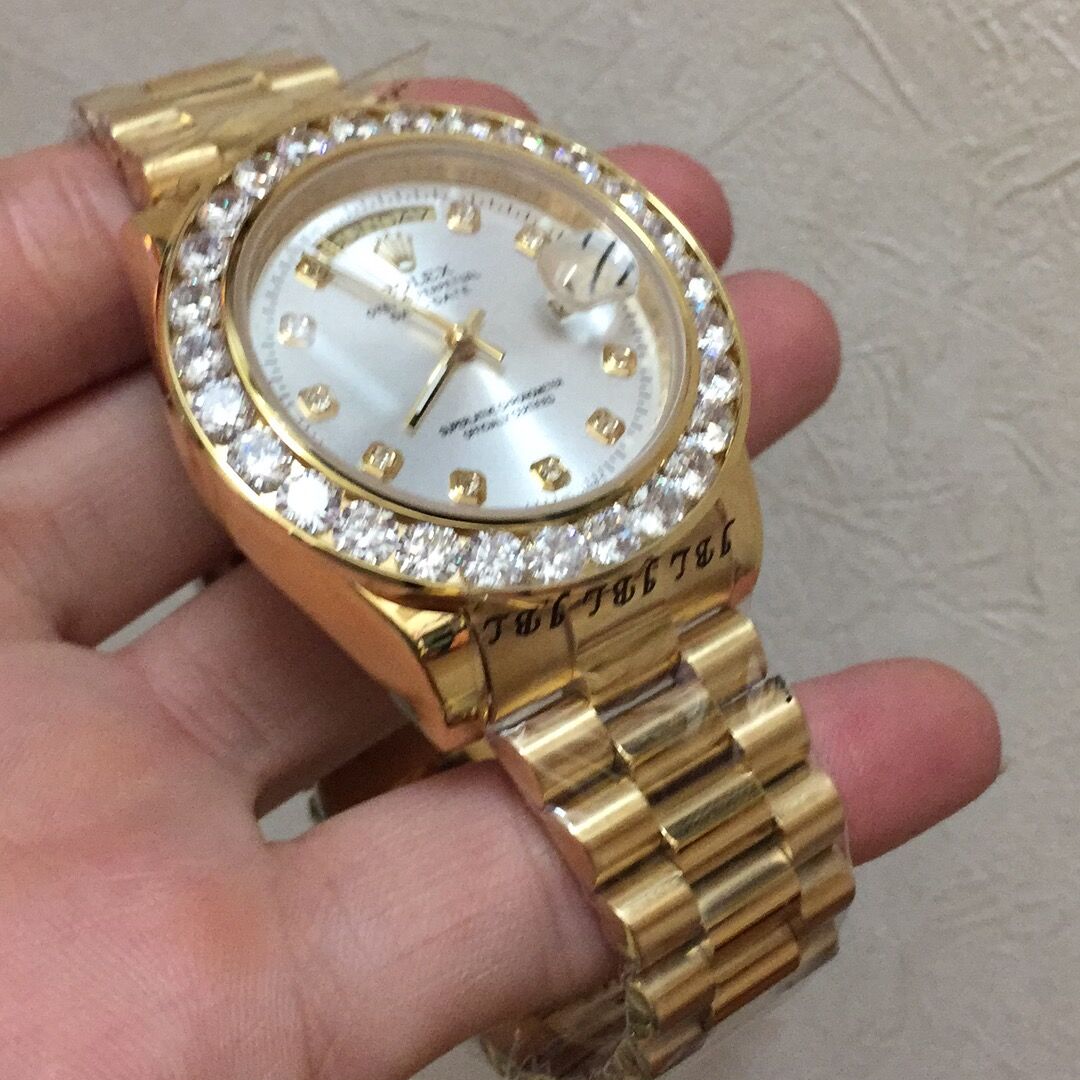 Rolex 40MM 18K Yellow Gold Diamond Watch - EUR FASHION