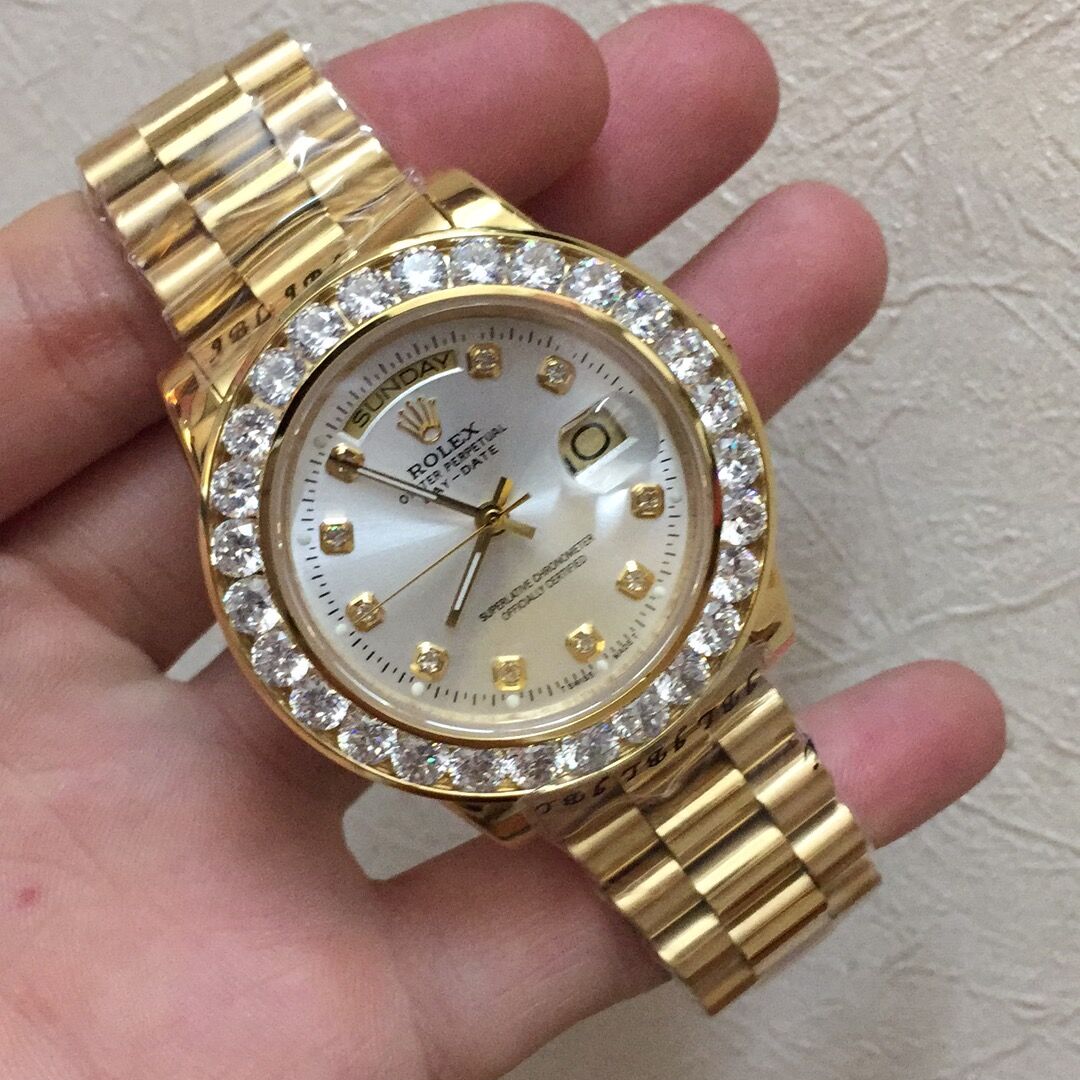 Rolex 40MM 18K Yellow Gold Diamond Watch - EUR FASHION