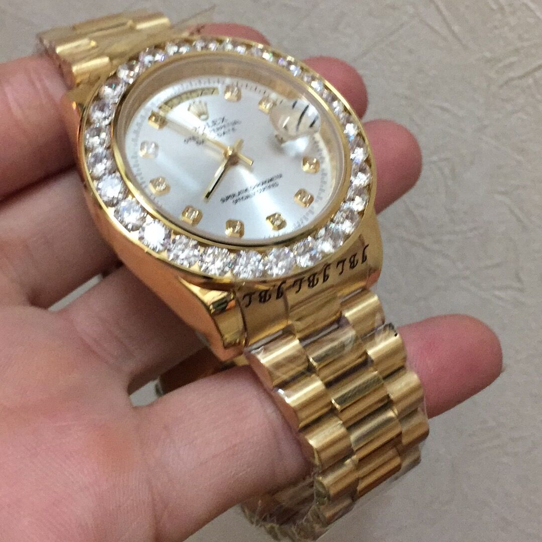 Rolex 40MM 18K Yellow Gold Diamond Watch - EUR FASHION