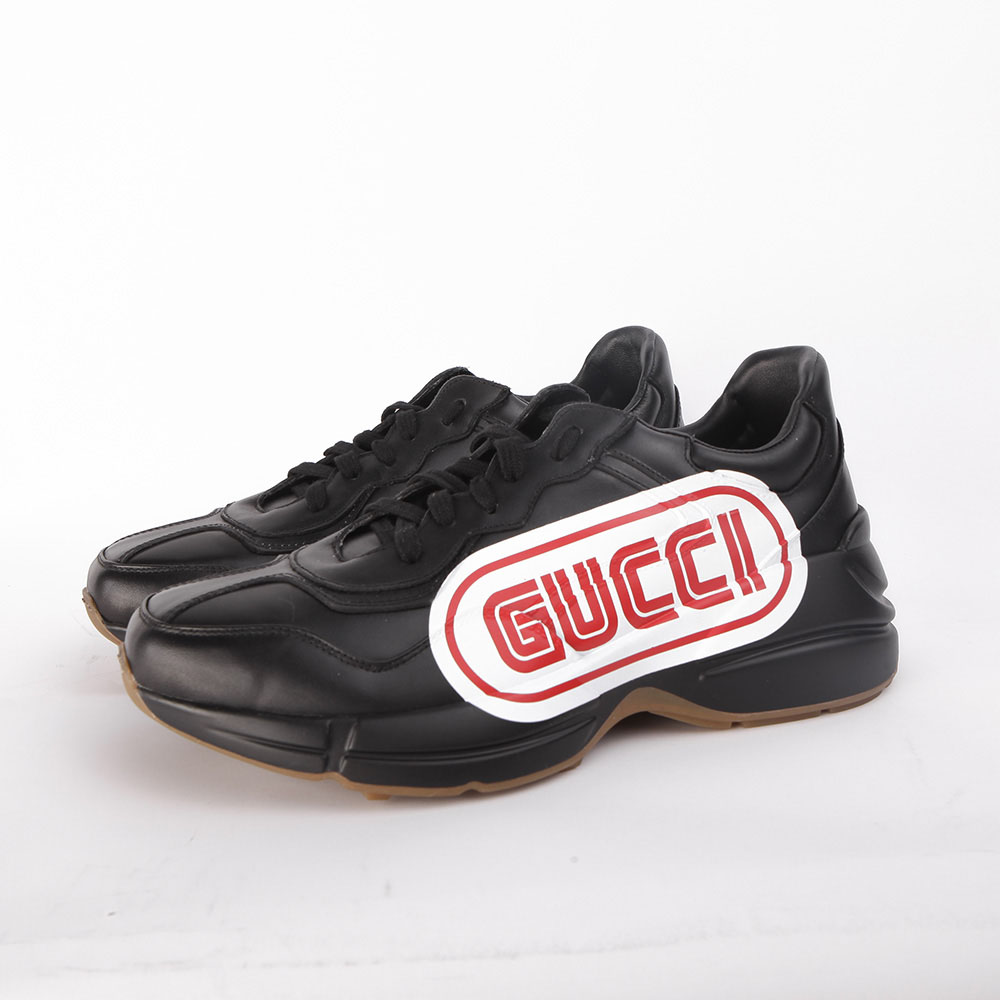 Gucci Rhyton Print Leather Sneaker(Black) - EUR FASHION