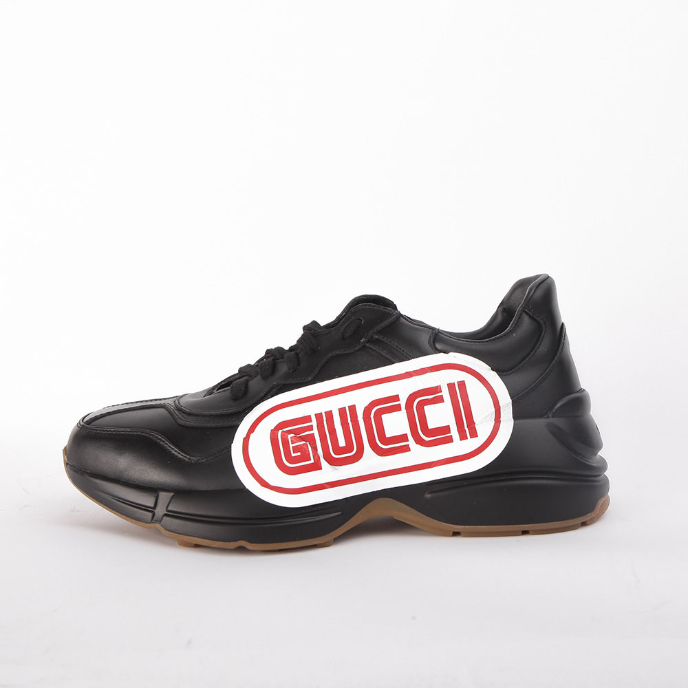 Gucci Rhyton Print Leather Sneaker(Black) - EUR FASHION