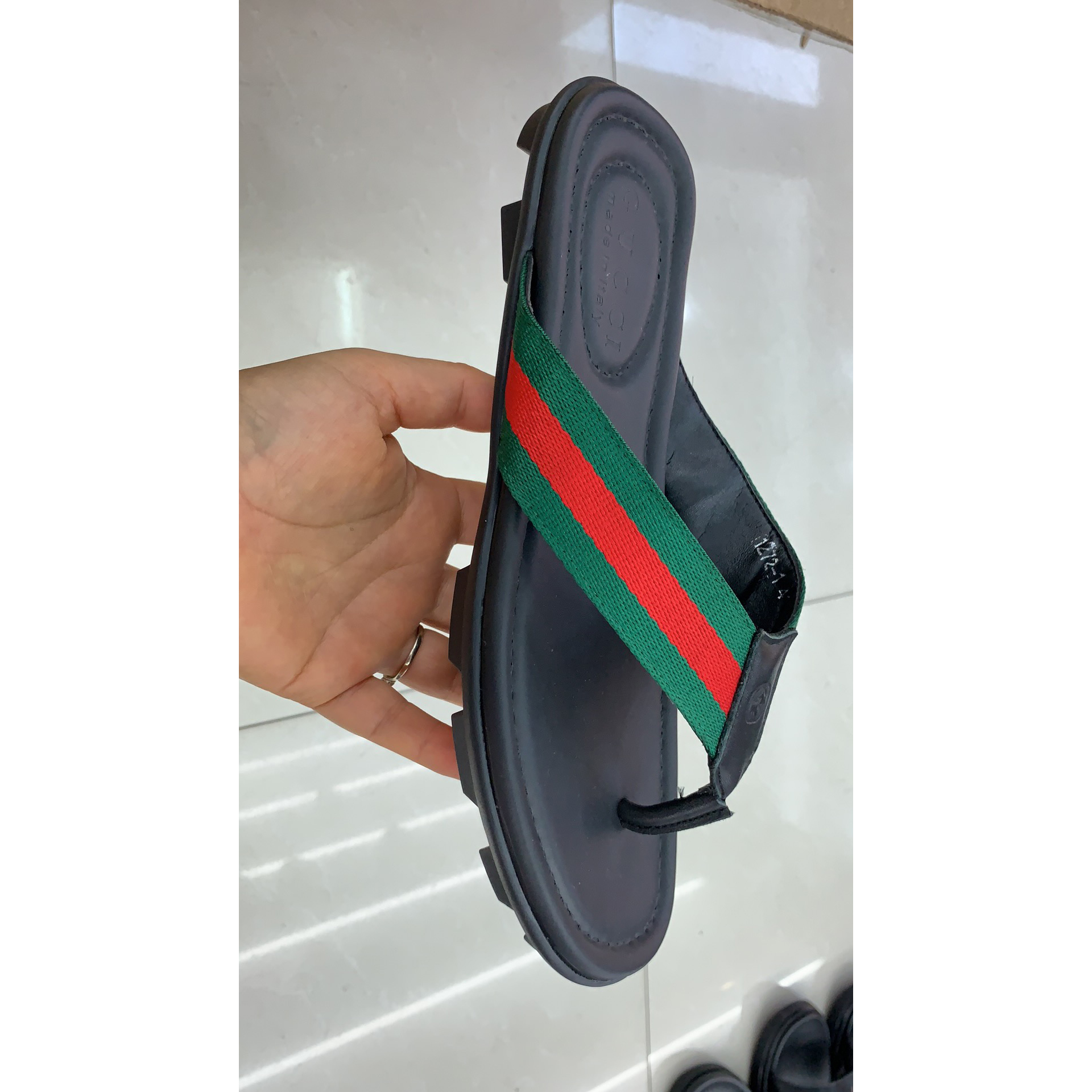 Gucci Web Flip Flops - EUR FASHION