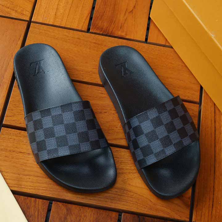 Louis Vuitton Black Damier Sandals - EUR FASHION