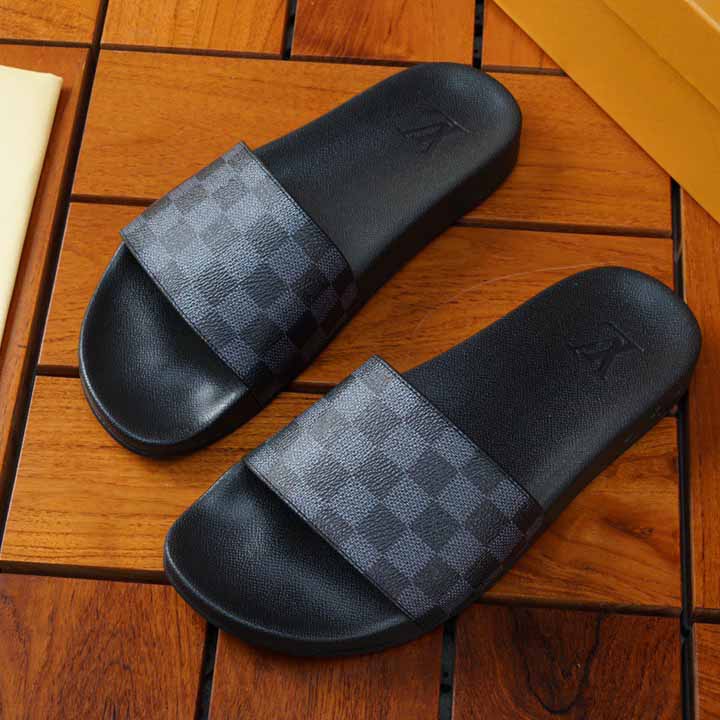 Louis Vuitton Black Damier Sandals - EUR FASHION