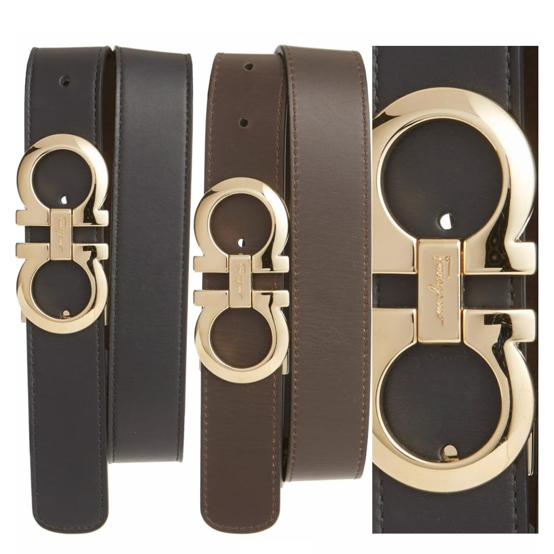 Ferragamo Reversible Leather Belt - EUR FASHION