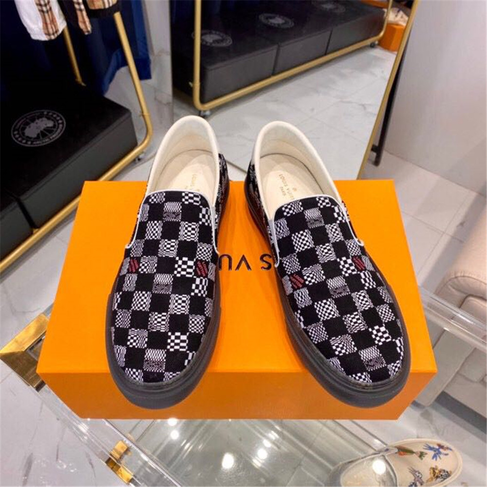 Louis Vuitton  Black Damier Loafers - EUR FASHION