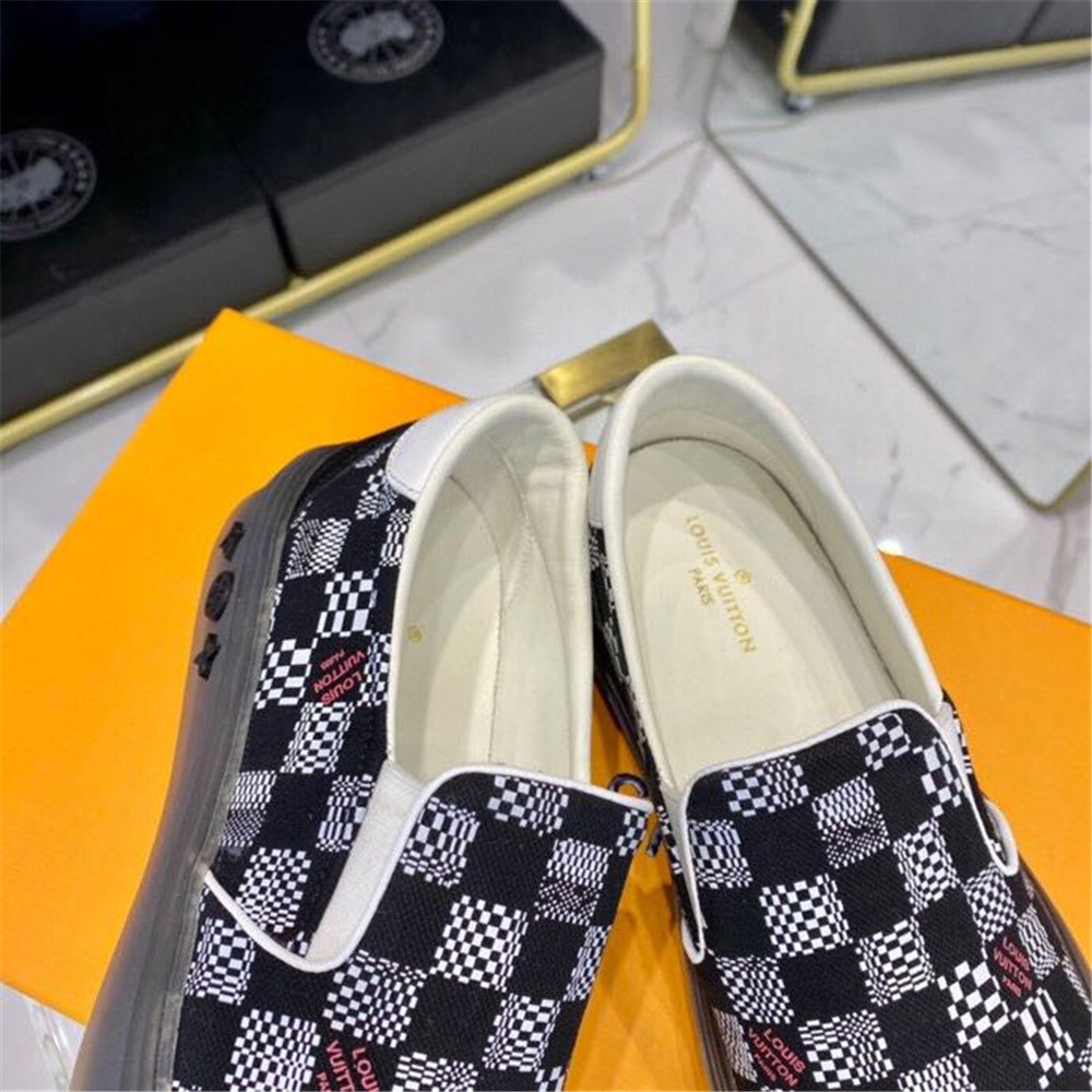 Louis Vuitton  Black Damier Loafers - EUR FASHION