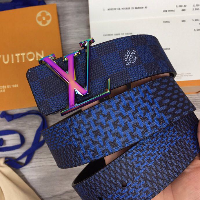 Louis Vuitton Damier 40MM Reversible Belt In Blue - EUR FASHION