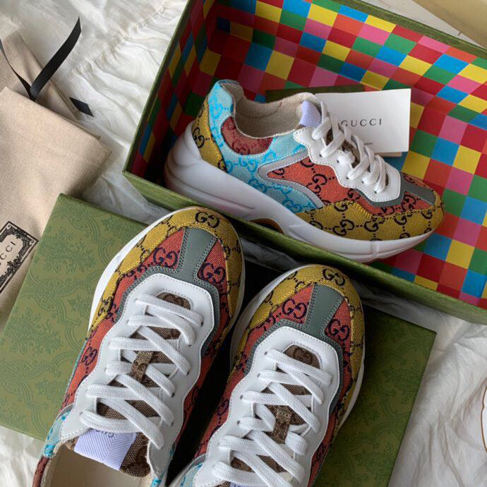 Gucci GG Multicolor Canvas Sneakers For Men And Women - EUR FASHION