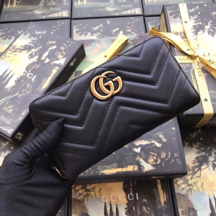 Gucci Black Leather Wallet With Interlocking G - EUR FASHION