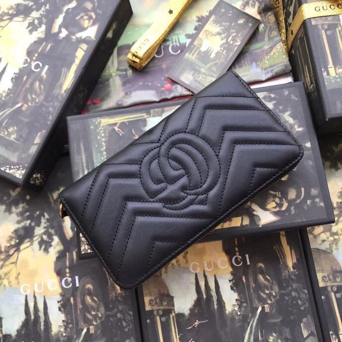 Gucci Black Leather Wallet With Interlocking G - EUR FASHION