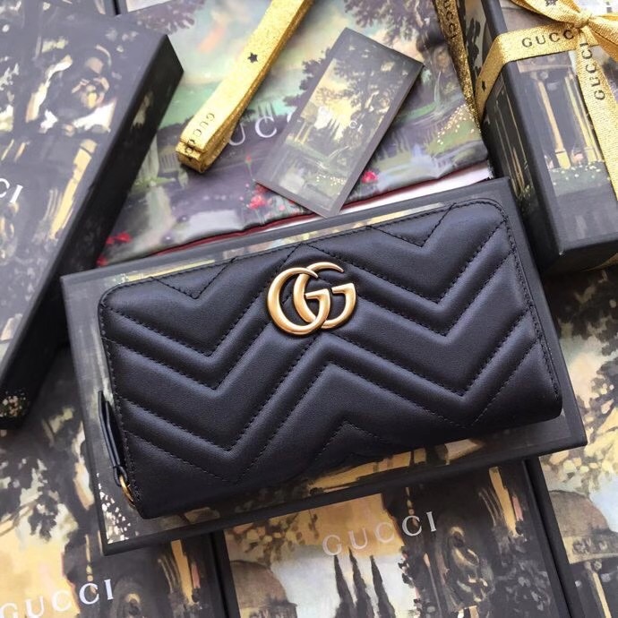 Gucci Black Leather Wallet With Interlocking G - EUR FASHION