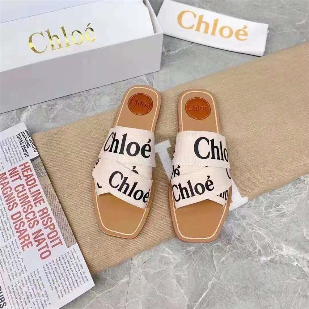 Chloe Logo Printed Sandals - EUR FASHION