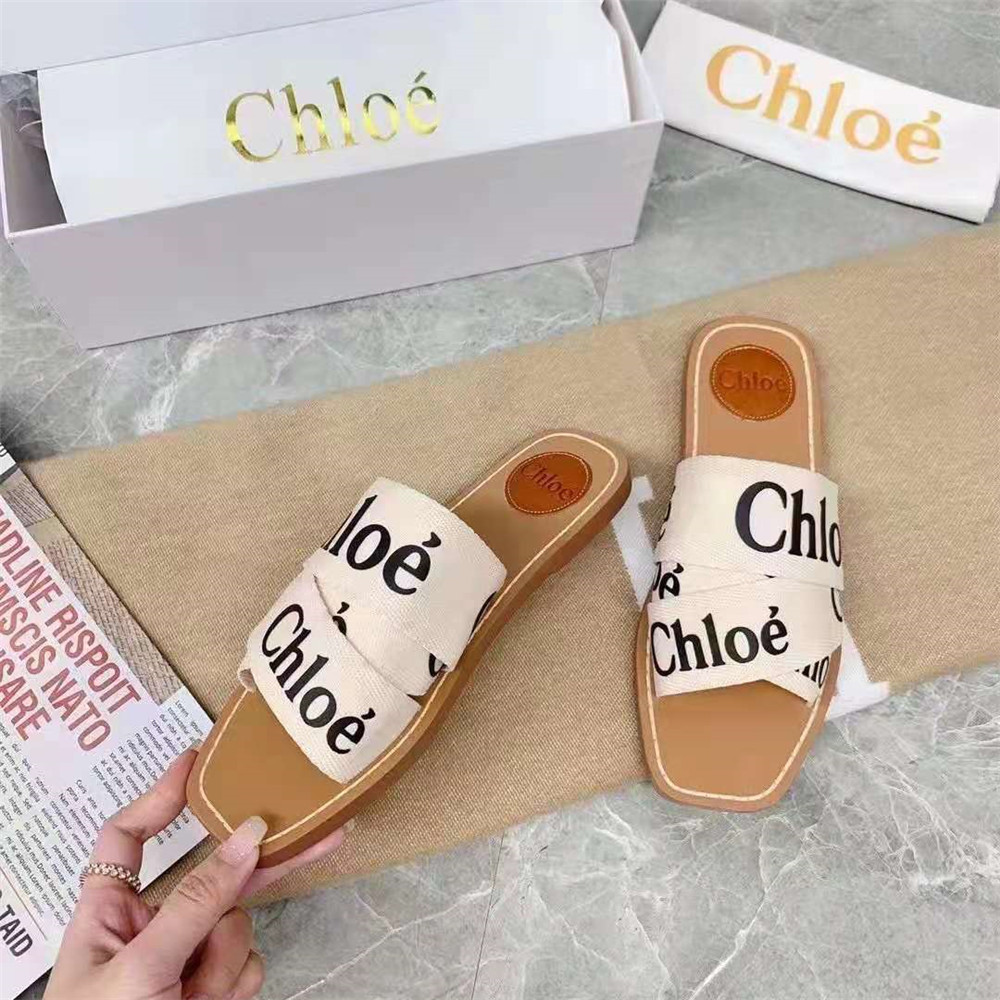 Chloe Logo Printed Sandals - EUR FASHION