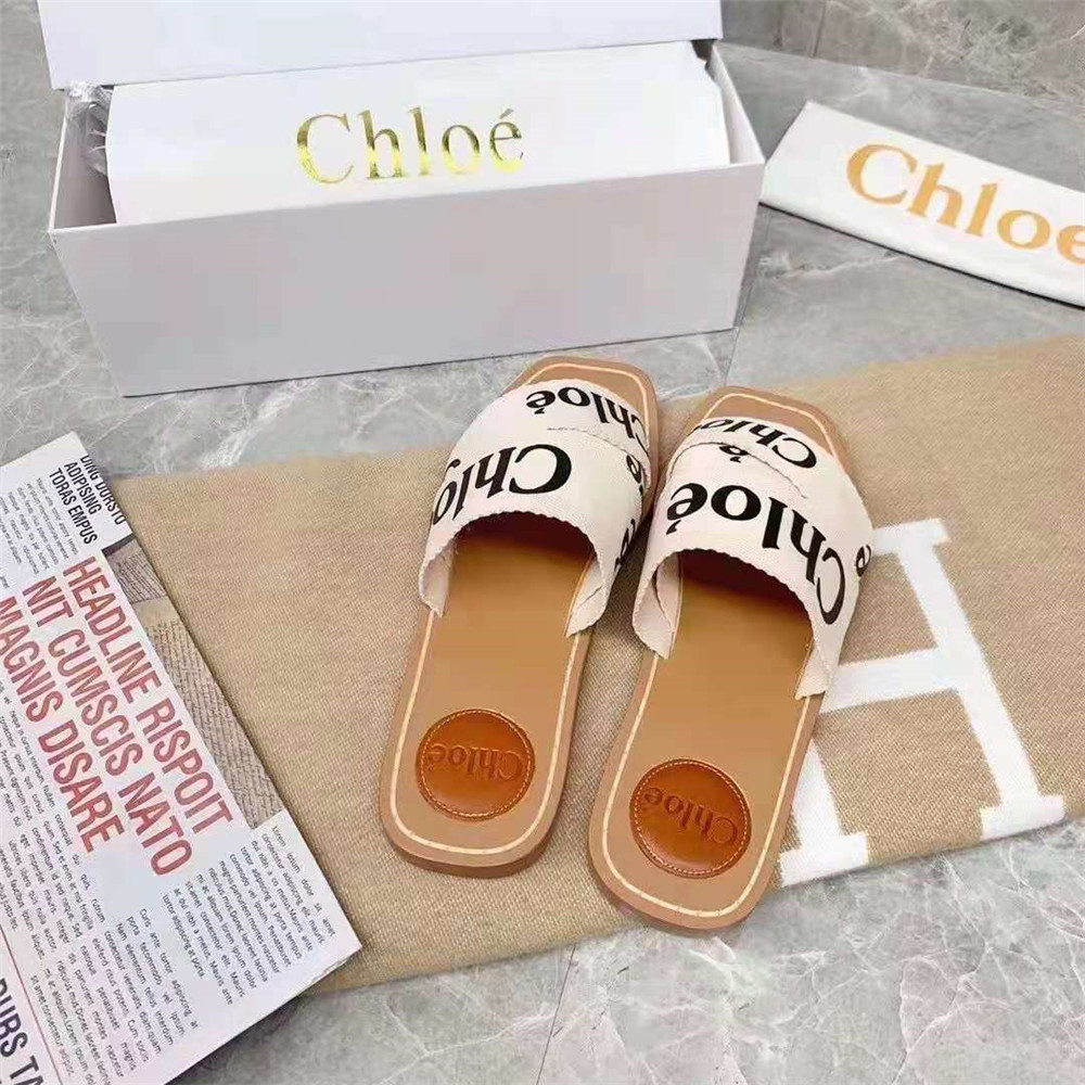 Chloe Logo Printed Sandals - EUR FASHION