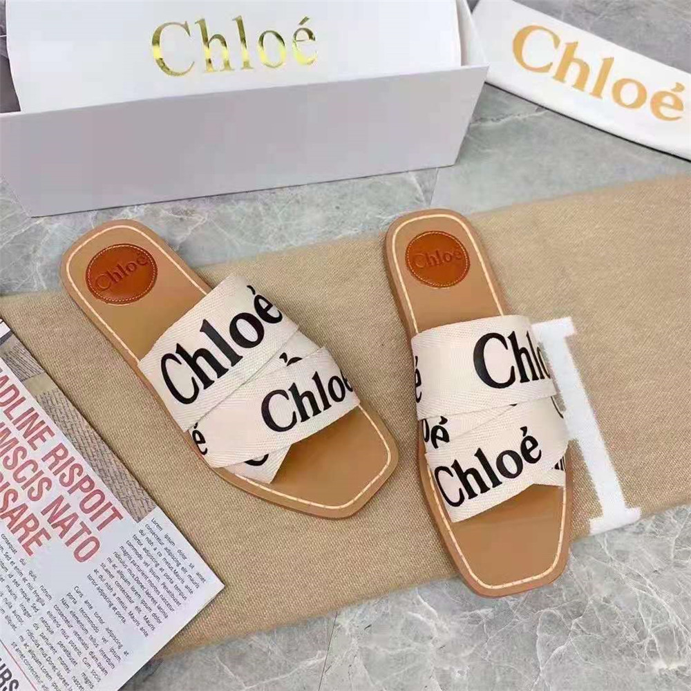 Chloe Logo Printed Sandals - EUR FASHION