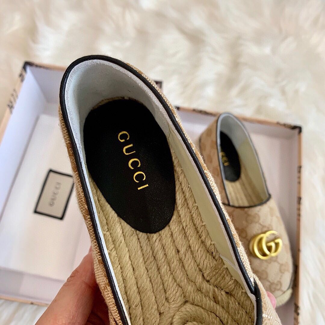 Gucci Women's GG Matelassé Canvas Espadrille - EUR FASHION