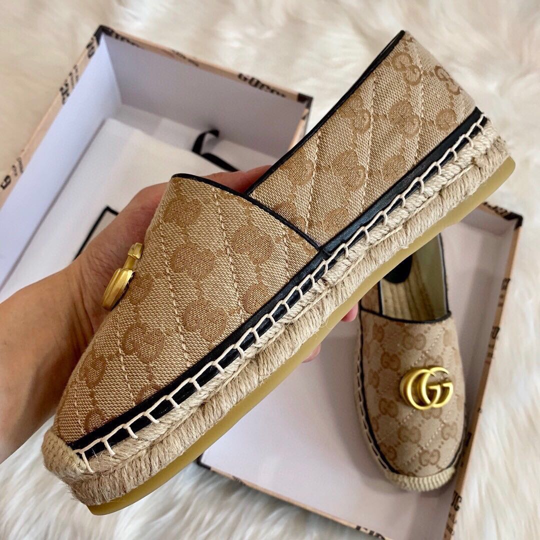 Gucci Women's GG Matelassé Canvas Espadrille - EUR FASHION