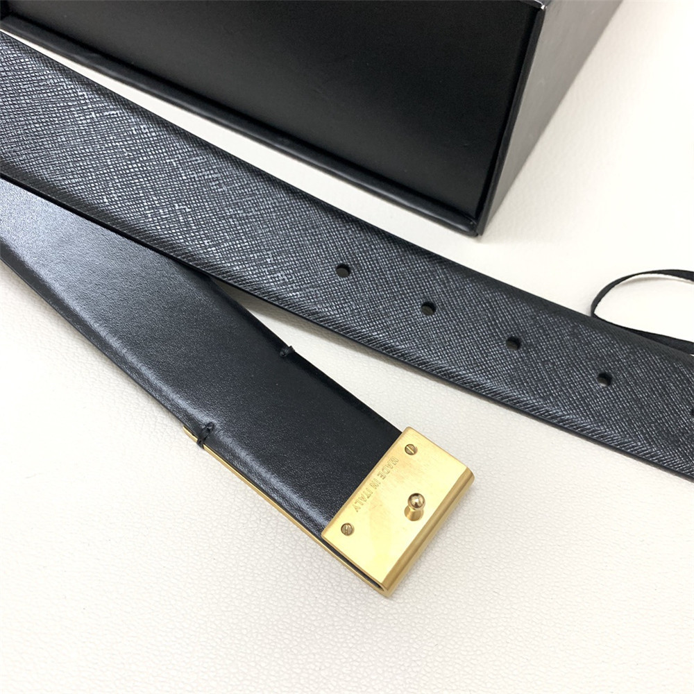 Versace 35MM Black Leather Belt (Men) - EUR FASHION