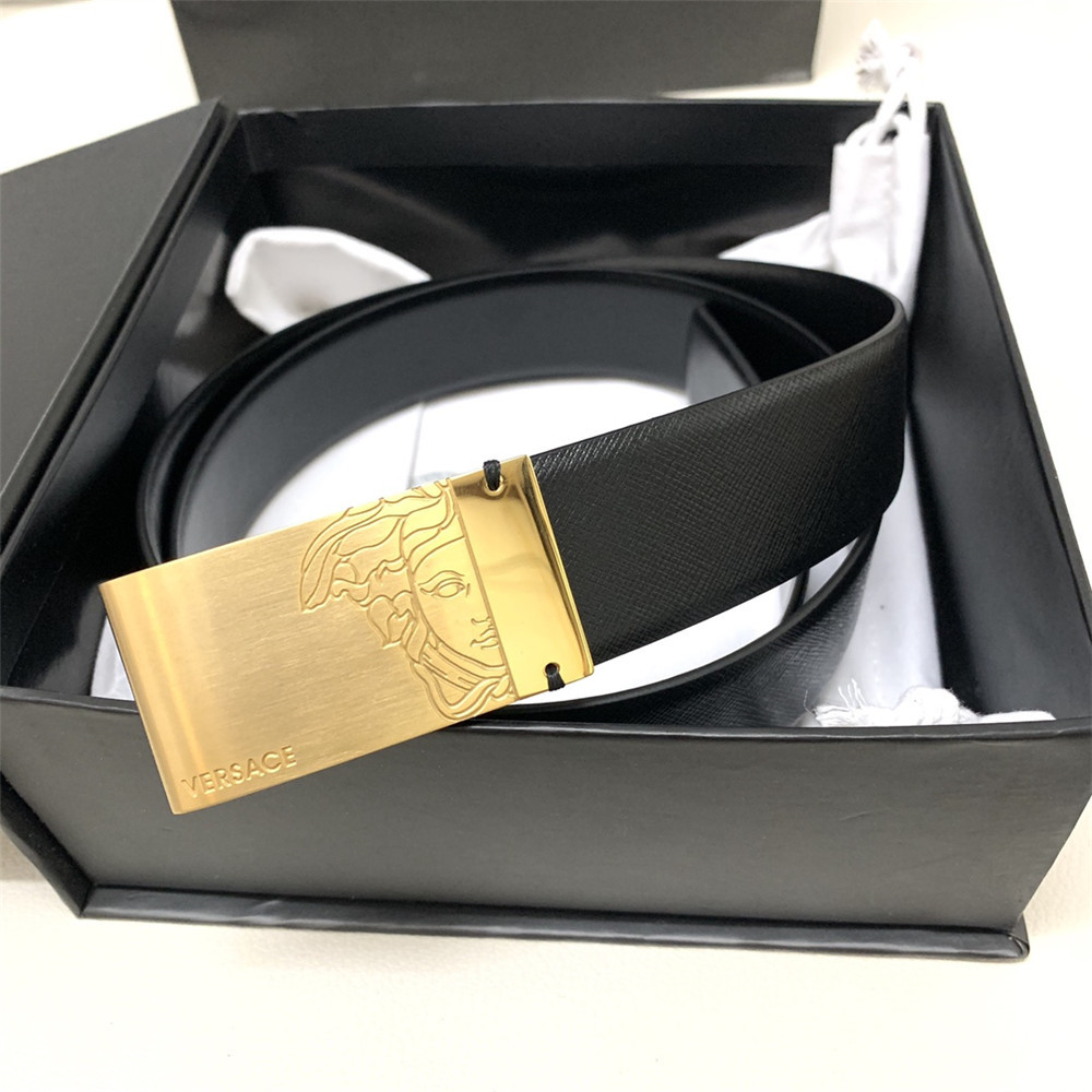 Versace 35MM Black Leather Belt (Men) - EUR FASHION