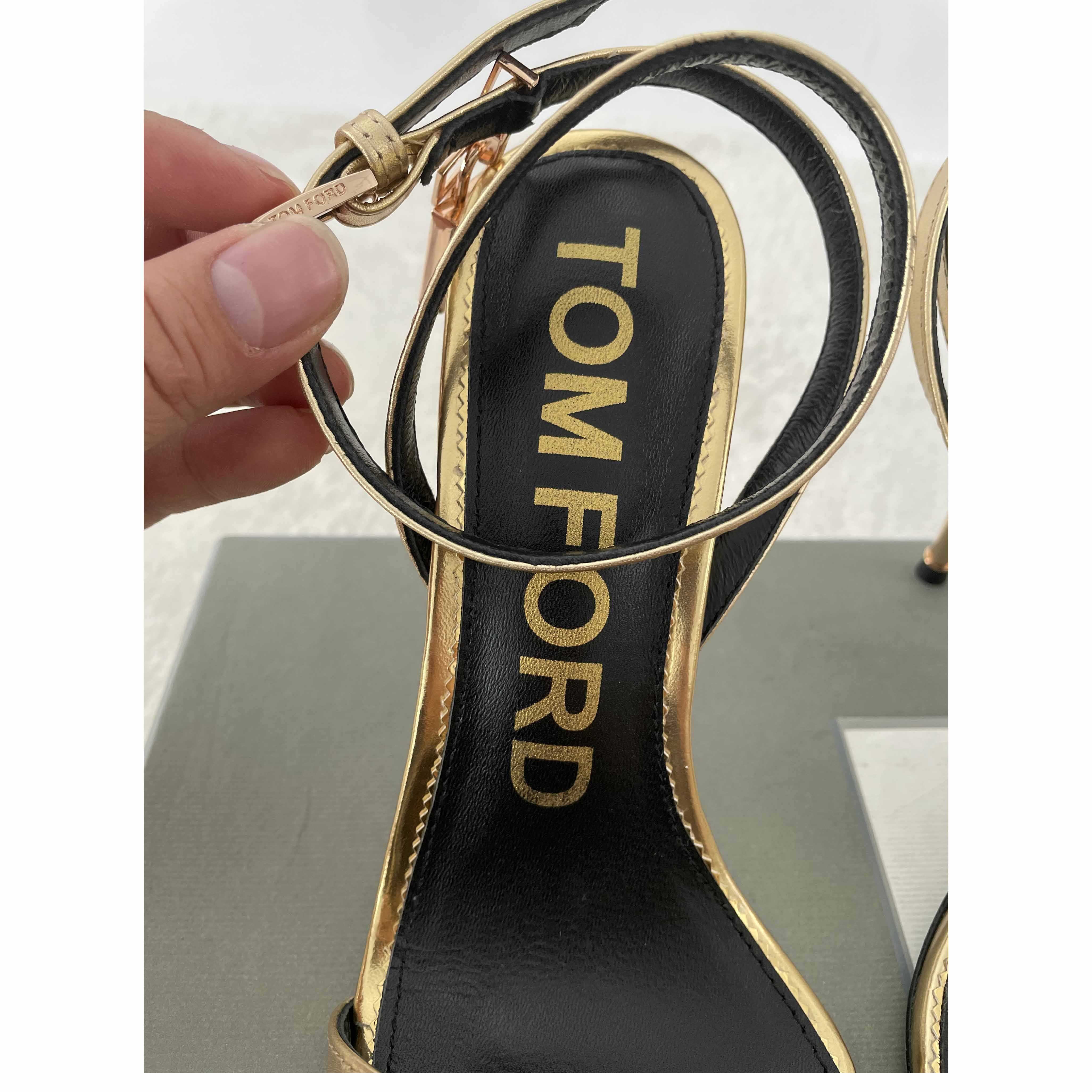 Tom Ford Gold Padlock Sandals - EUR FASHION