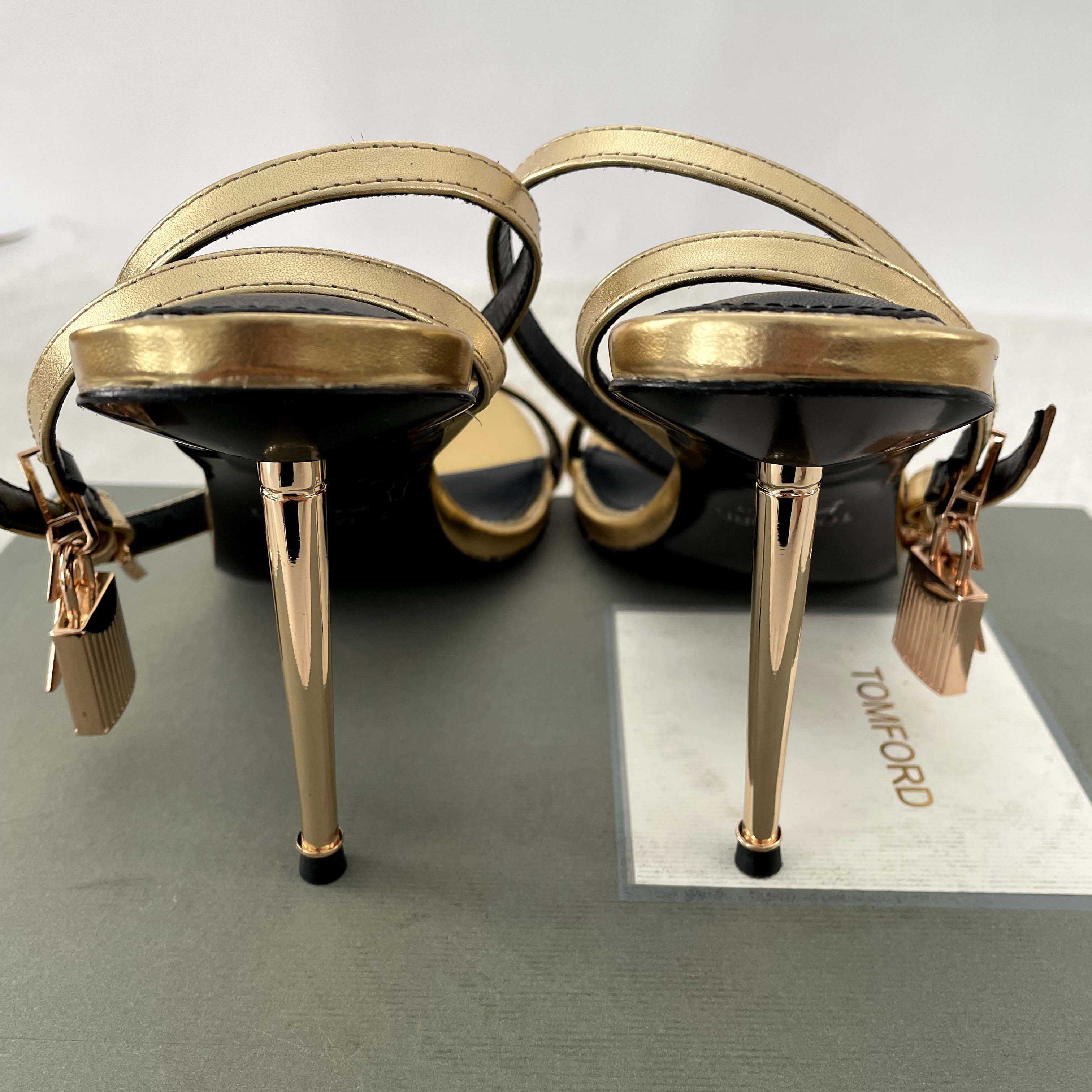 Tom Ford Gold Padlock Sandals - EUR FASHION