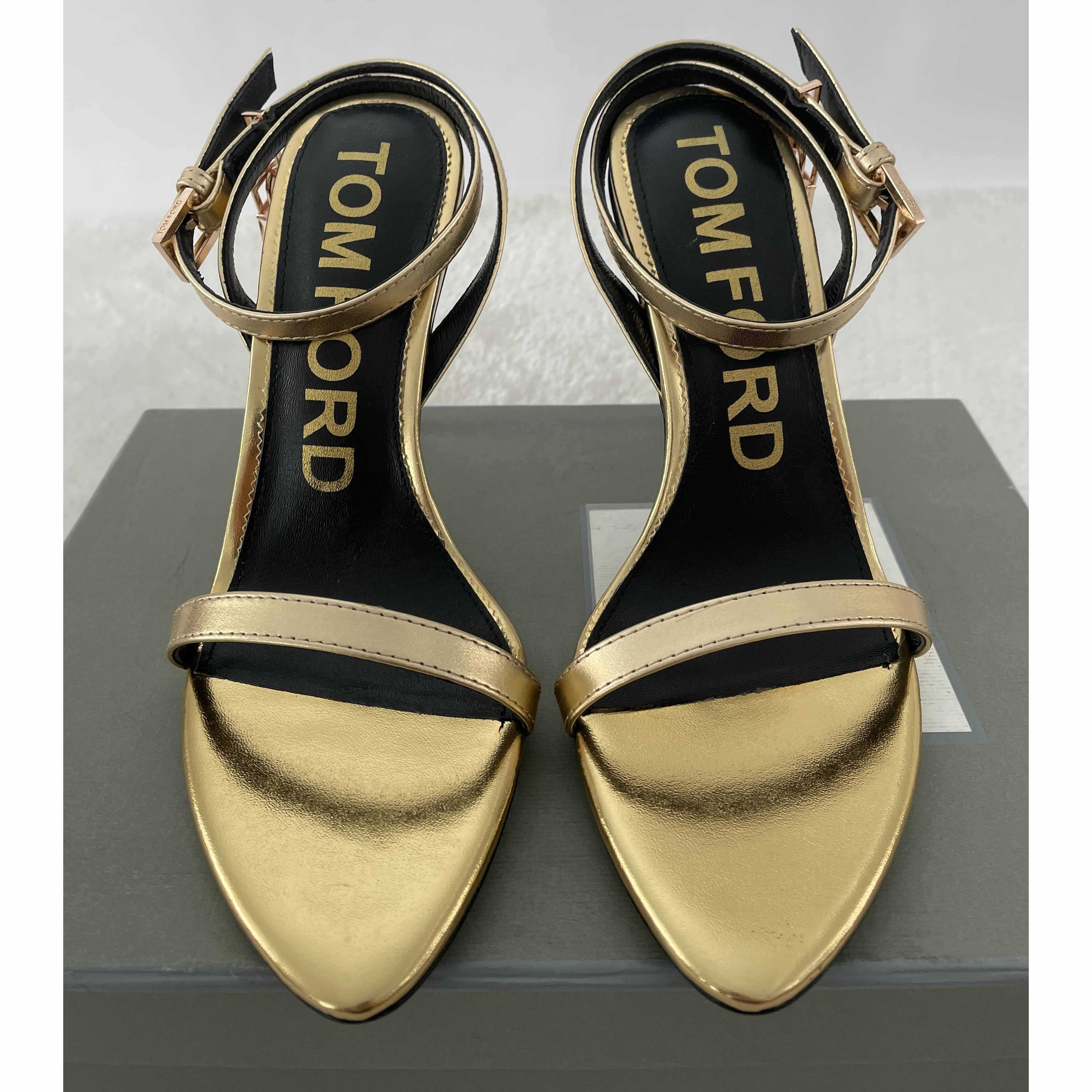 Tom Ford Gold Padlock Sandals - EUR FASHION