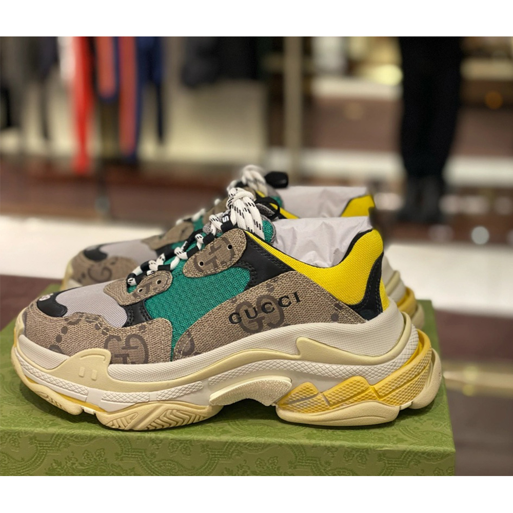 Gucci Men's The Hacker Project Triple S Sneaker(Dilapidated Soles) - EUR FASHION