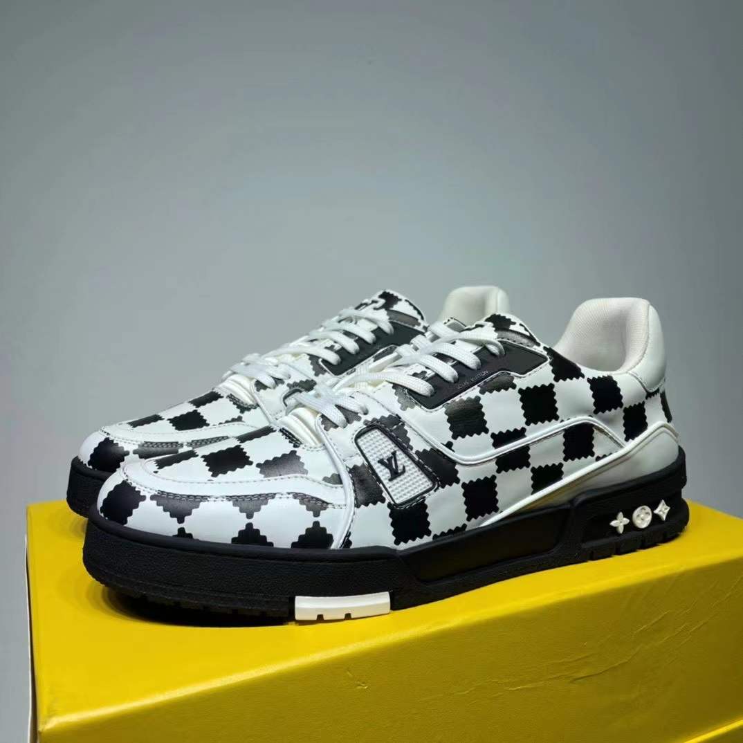 Louis Vuitton Trainer Sneaker Black White Damier - EUR FASHION