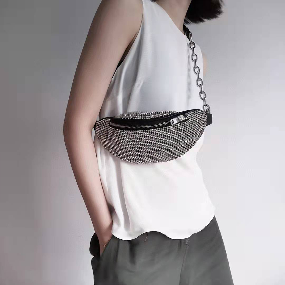 Alexander Wang Mini Attica Rhinestone Mesh Belt Bag(26-11-9Cm) - EUR FASHION