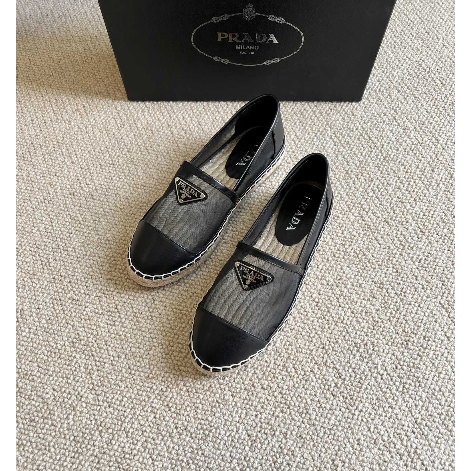 Prada  Logo  Woman Black Loafers - EUR FASHION