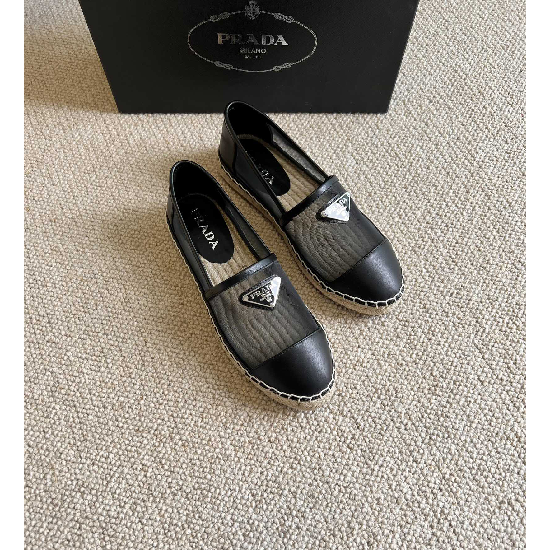 Prada  Logo  Woman Black Loafers - EUR FASHION