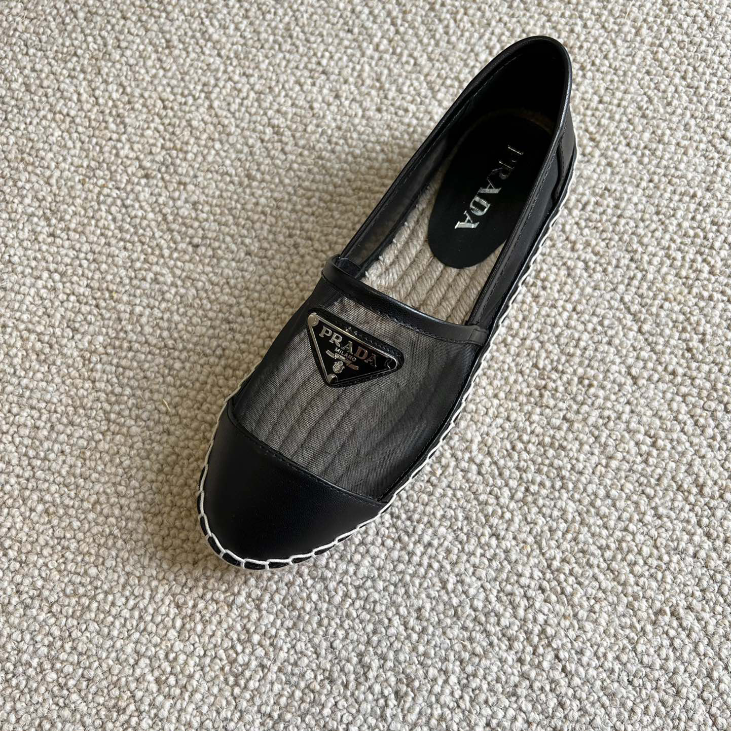 Prada  Logo  Woman Black Loafers - EUR FASHION