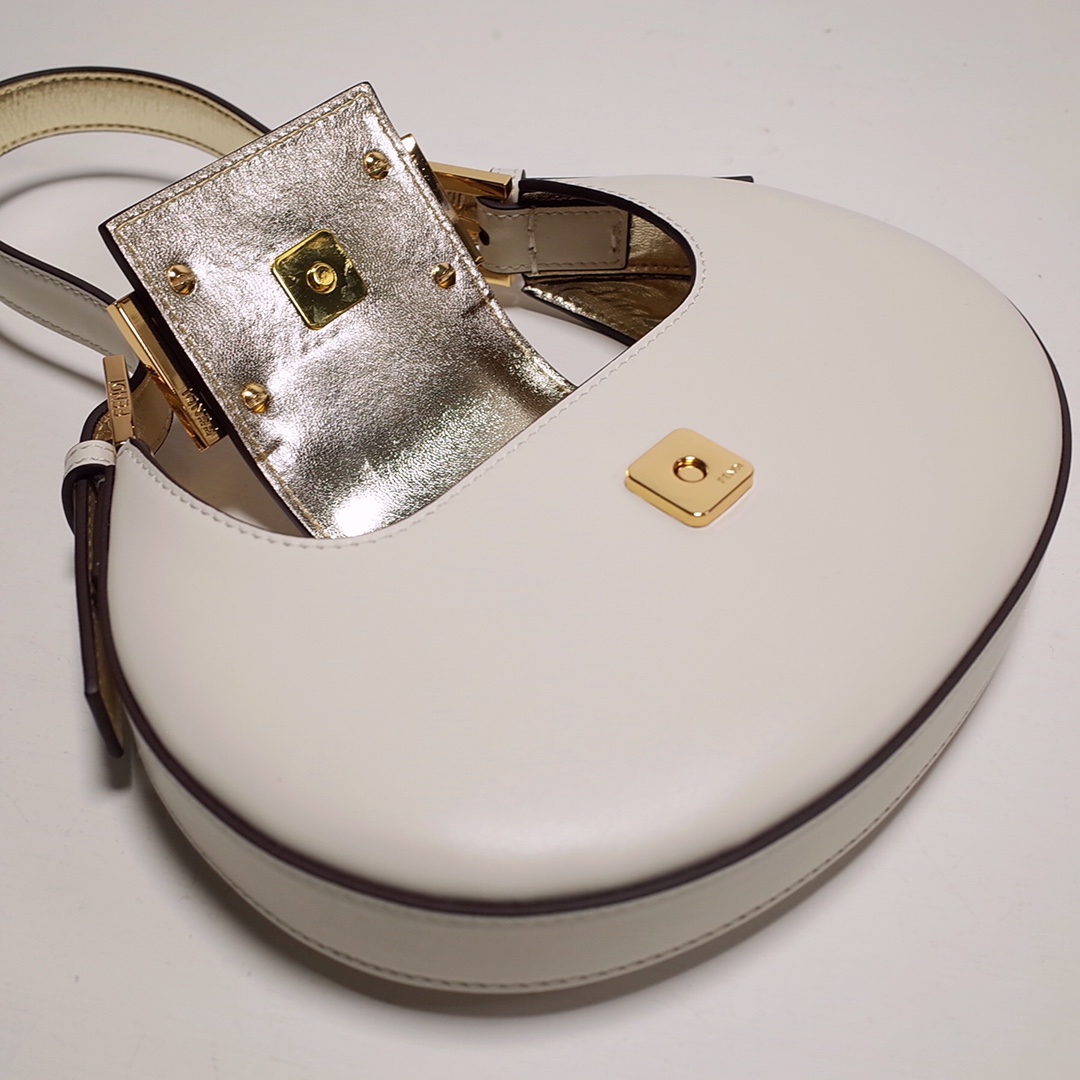 Fendi Cookie White Leather Mini Handbag（22-17.5-4.5cm） - EUR FASHION