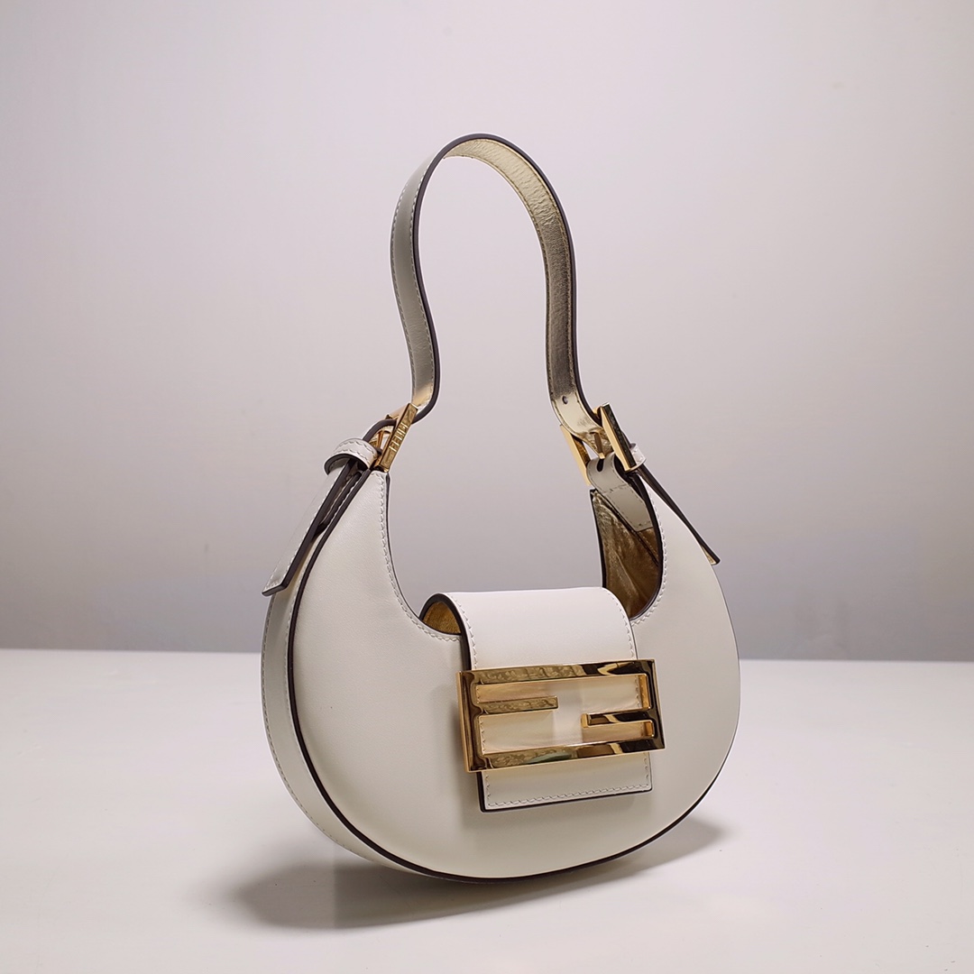 Fendi Cookie White Leather Mini Handbag（22-17.5-4.5cm） - EUR FASHION