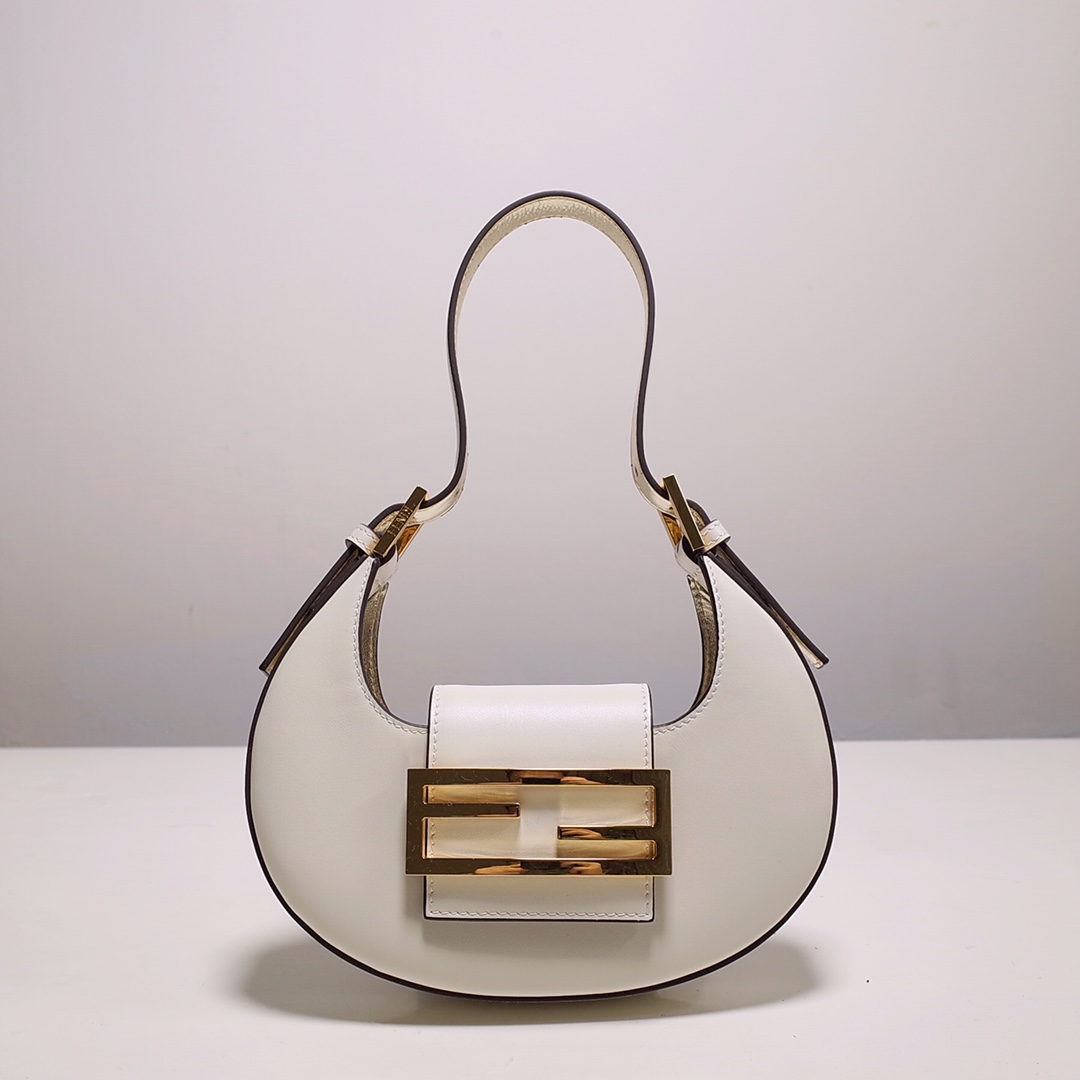 Fendi Cookie White Leather Mini Handbag（22-17.5-4.5cm） - EUR FASHION