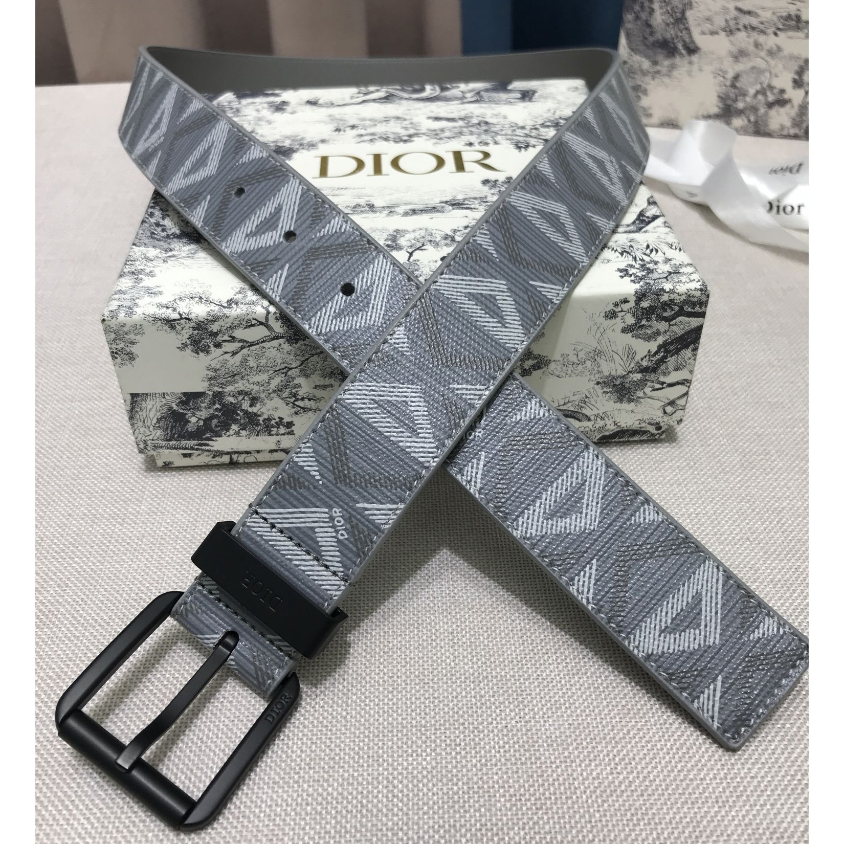 Dior CD Diamond Print  40mm Belt  - EUR FASHION