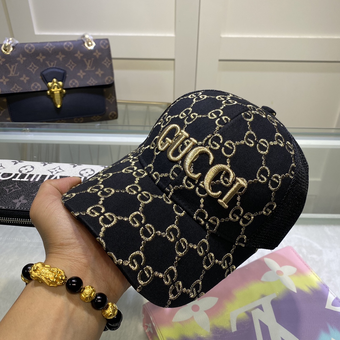 Gucci GG  Baseball Cap In Black - EUR FASHION