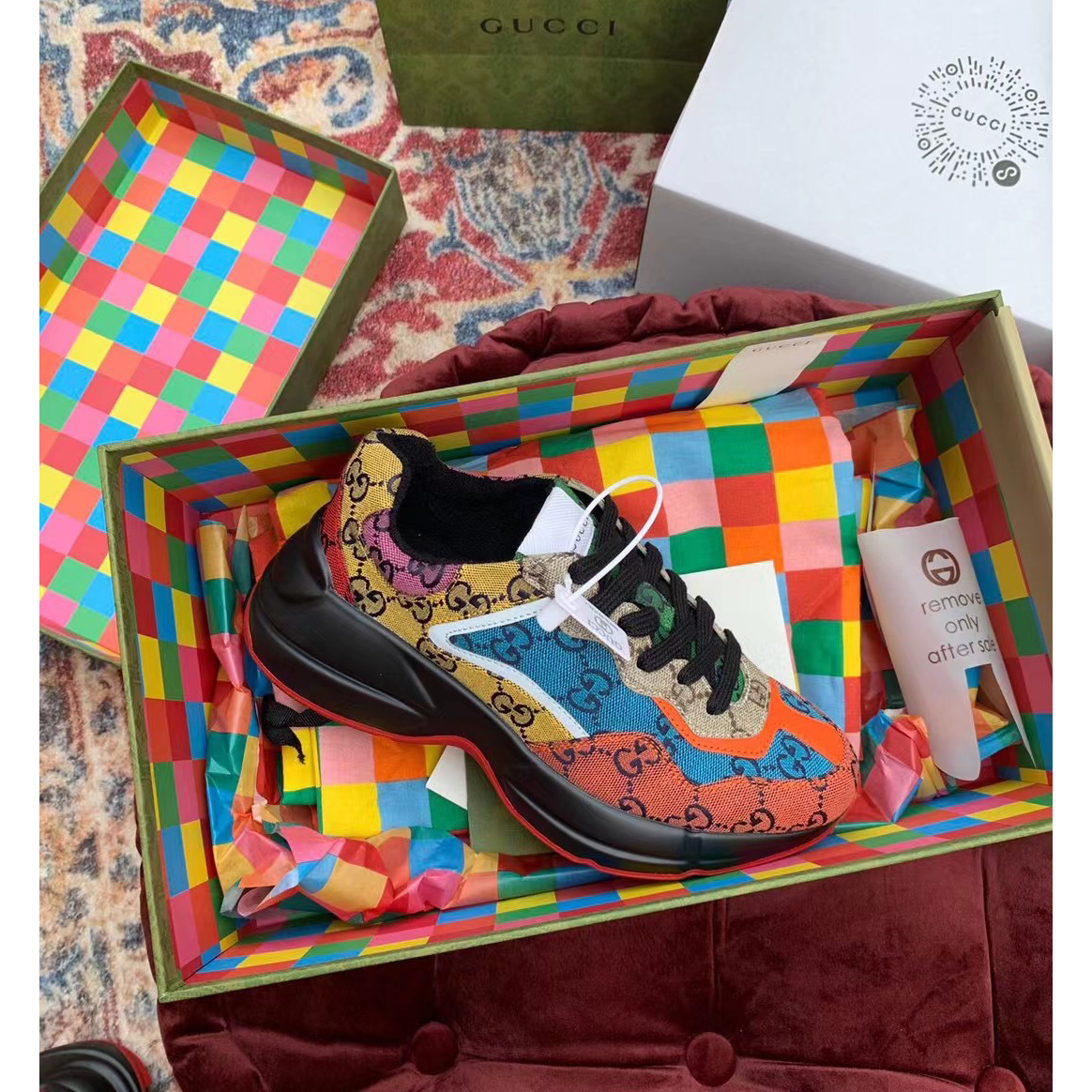 Gucci GG Multicolor Series Rhyton  Sneakers - EUR FASHION