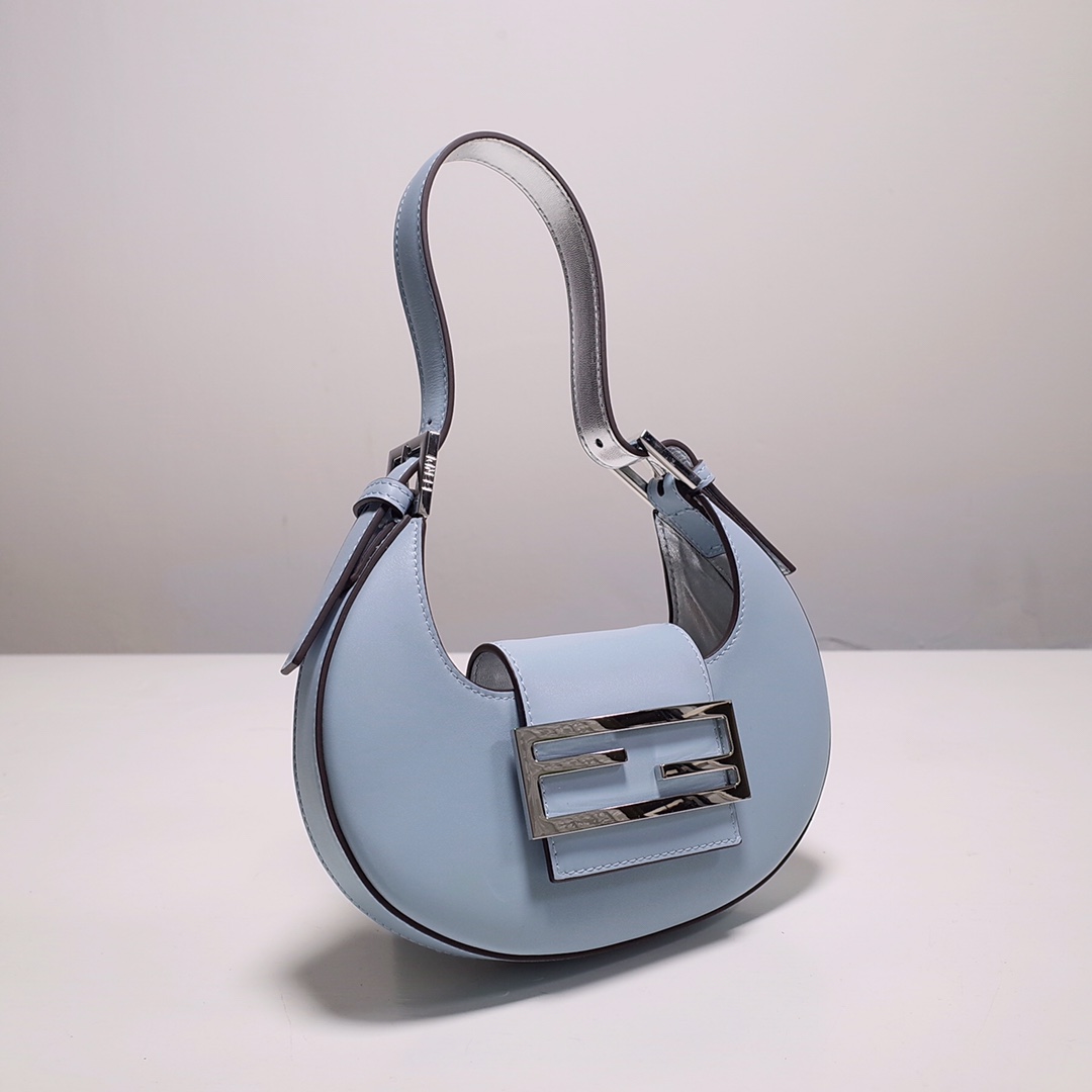 Fendi Cookie Blue Leather Mini Handbag（22-17.5-4.5cm） - EUR FASHION