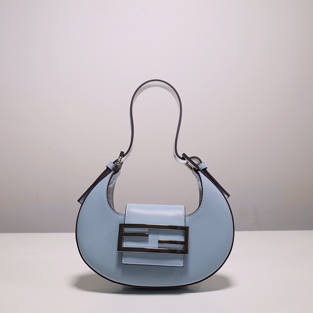 Fendi Cookie Blue Leather Mini Handbag（22-17.5-4.5cm） - EUR FASHION