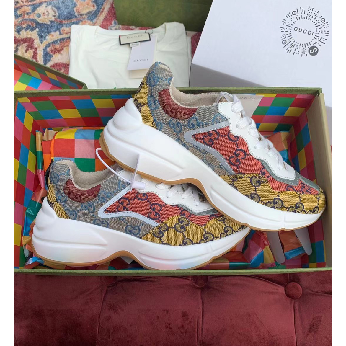 Gucci GG Multicolor Series Rhyton  Sneakers(upon uk size) - EUR FASHION