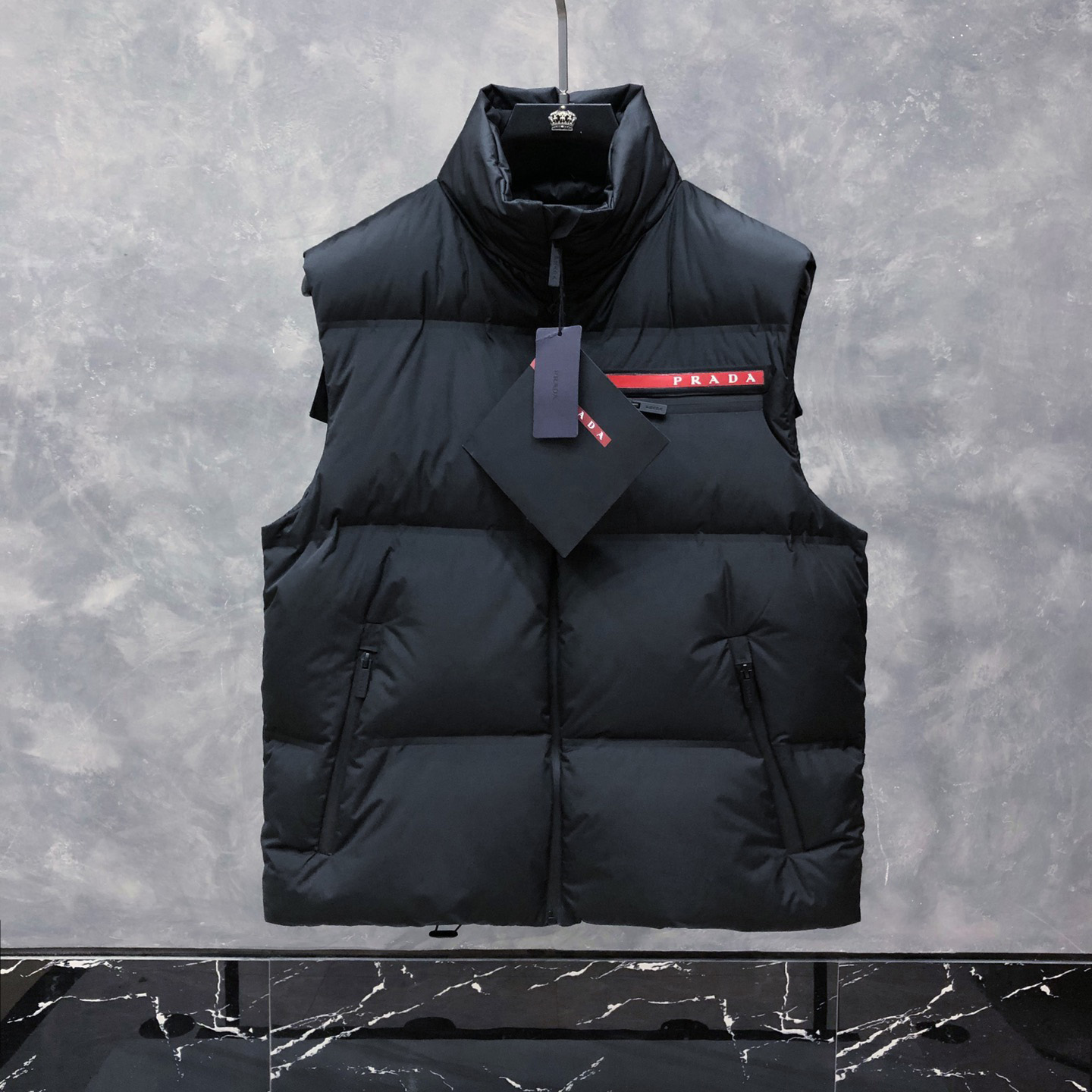 Prada Prada Logo Vest Jacket In Black - EUR FASHION