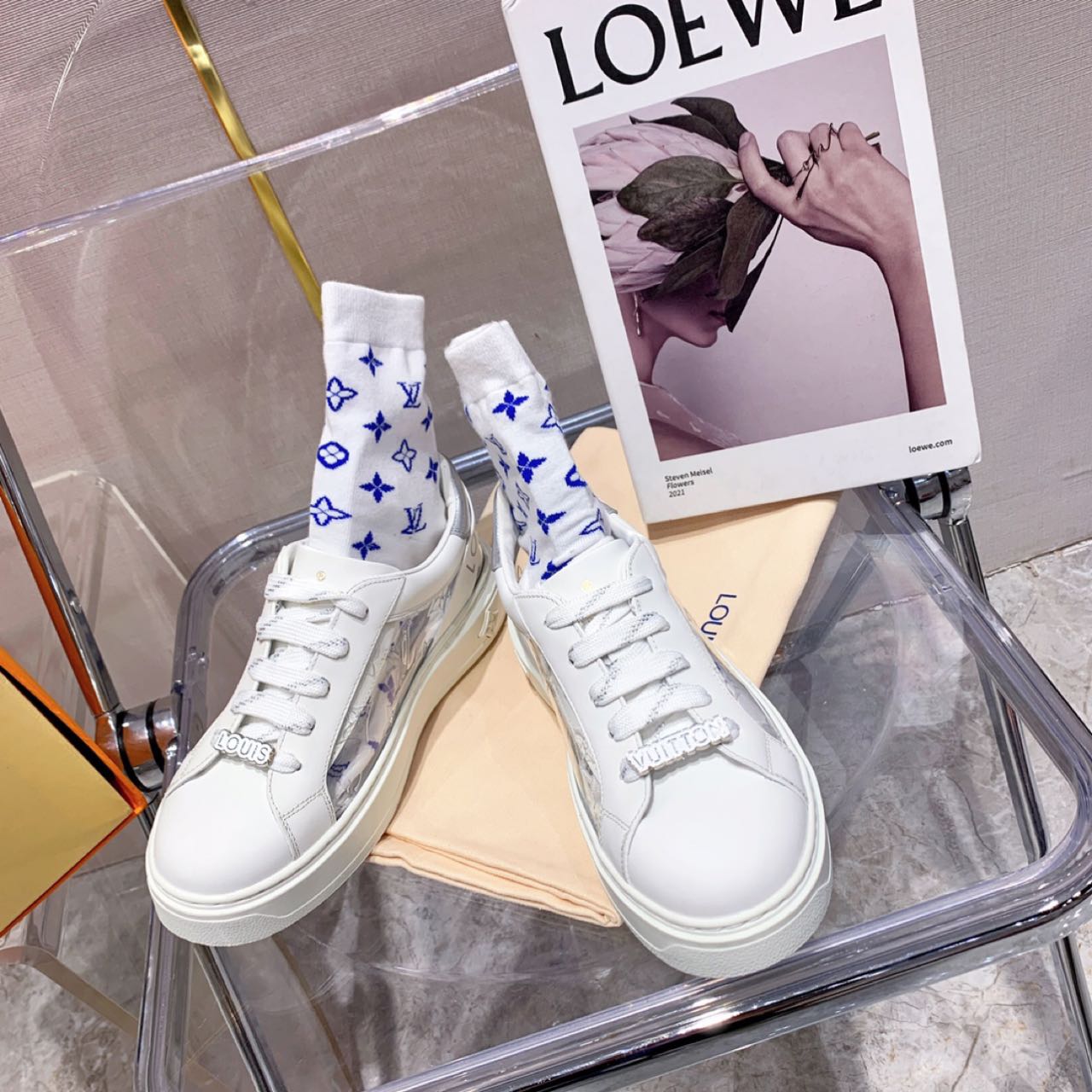 Louis Vuitton Time Out PVC Transparent Logo Sneaker - EUR FASHION